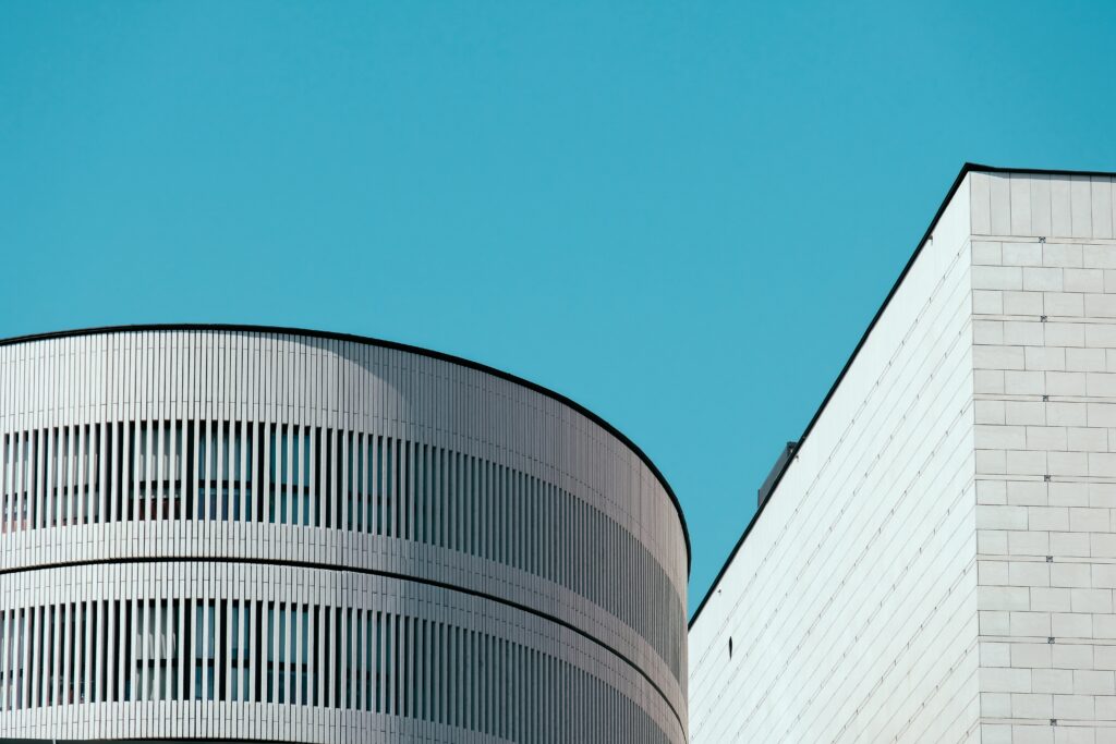 beautiful shot top white buildings with clear blue sky
